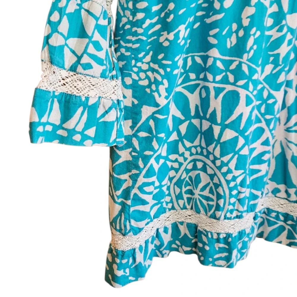 babyGap Toddler 4T 4 Years Turquoise Blue White Medallion Crochet Lace Dress
